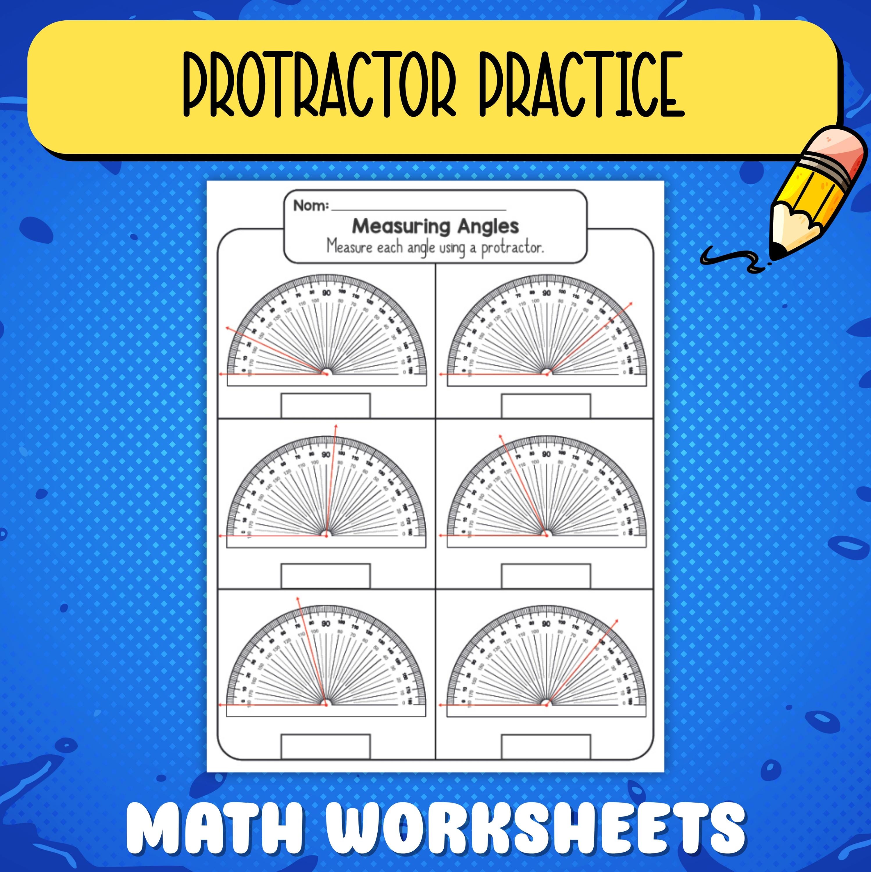 Sample Protractor Test Measuring Angles With a Protractor Worksheets – Geometry Practice ...