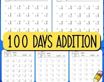 Addition Math Worksheets for Kids, Kindergarten Addition Practice, Printable Activities PDF