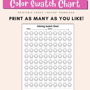 Watercolor palette swatch chart organizer PDF