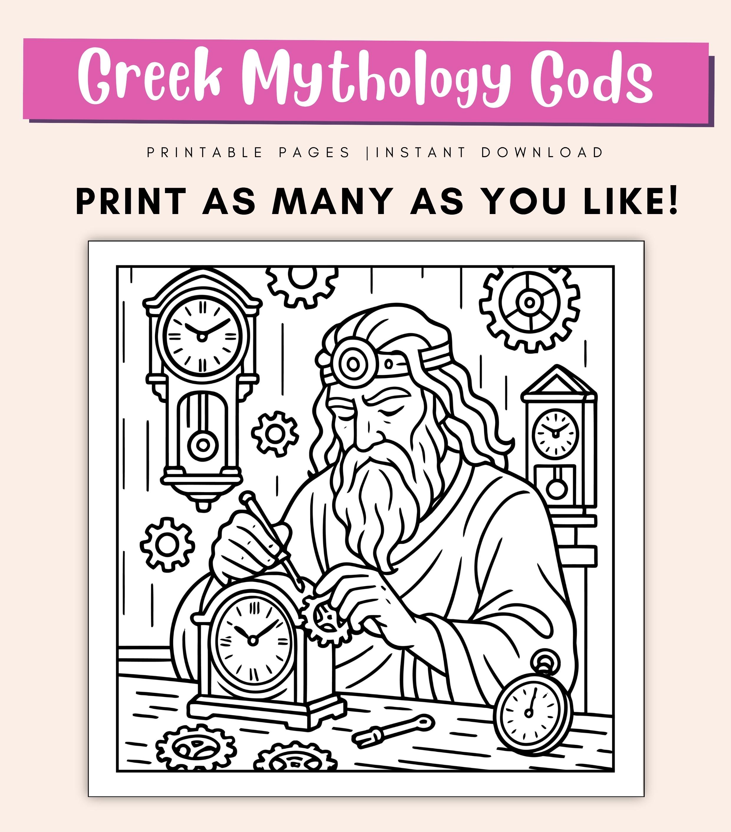 Greek Mythology Coloring Pages for Kids – Printable Olympian Heroes and ...