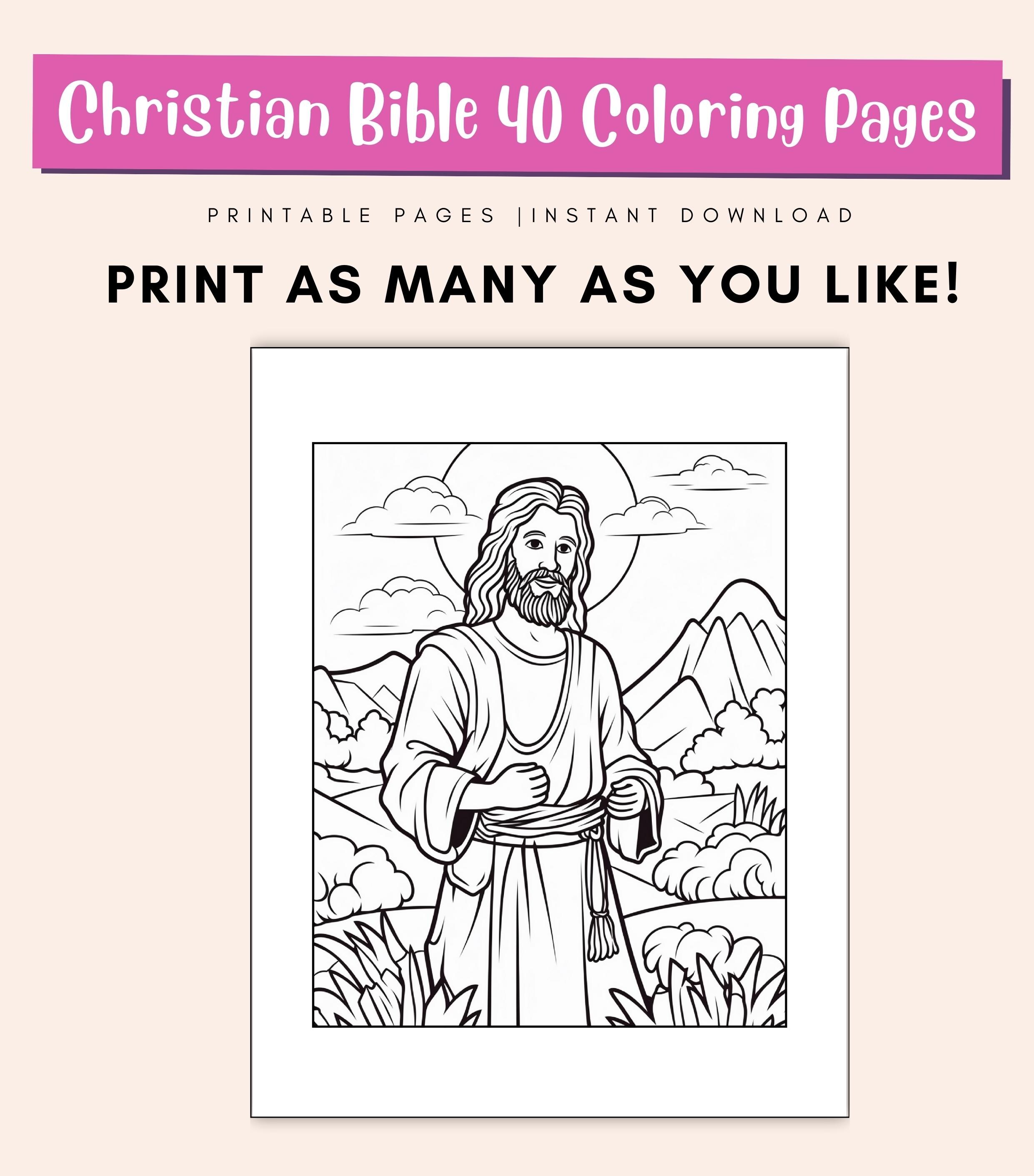 Christian Bible Coloring Pages for Kids, Printable Bible Activity for ...