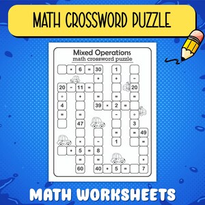 Mixed Operations Math Puzzle for Kids - Grade 3 & 4 Printable Crossword ...