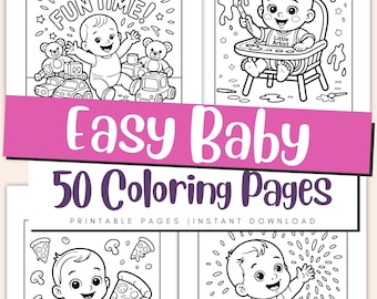 Dibujos para colorear para bebés y niños pequeños, imprimibles, actividad fácil para niños en PDF, hojas de aprendizaje sencillas y divertidas.