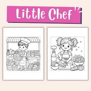 Printable chef-themed coloring book