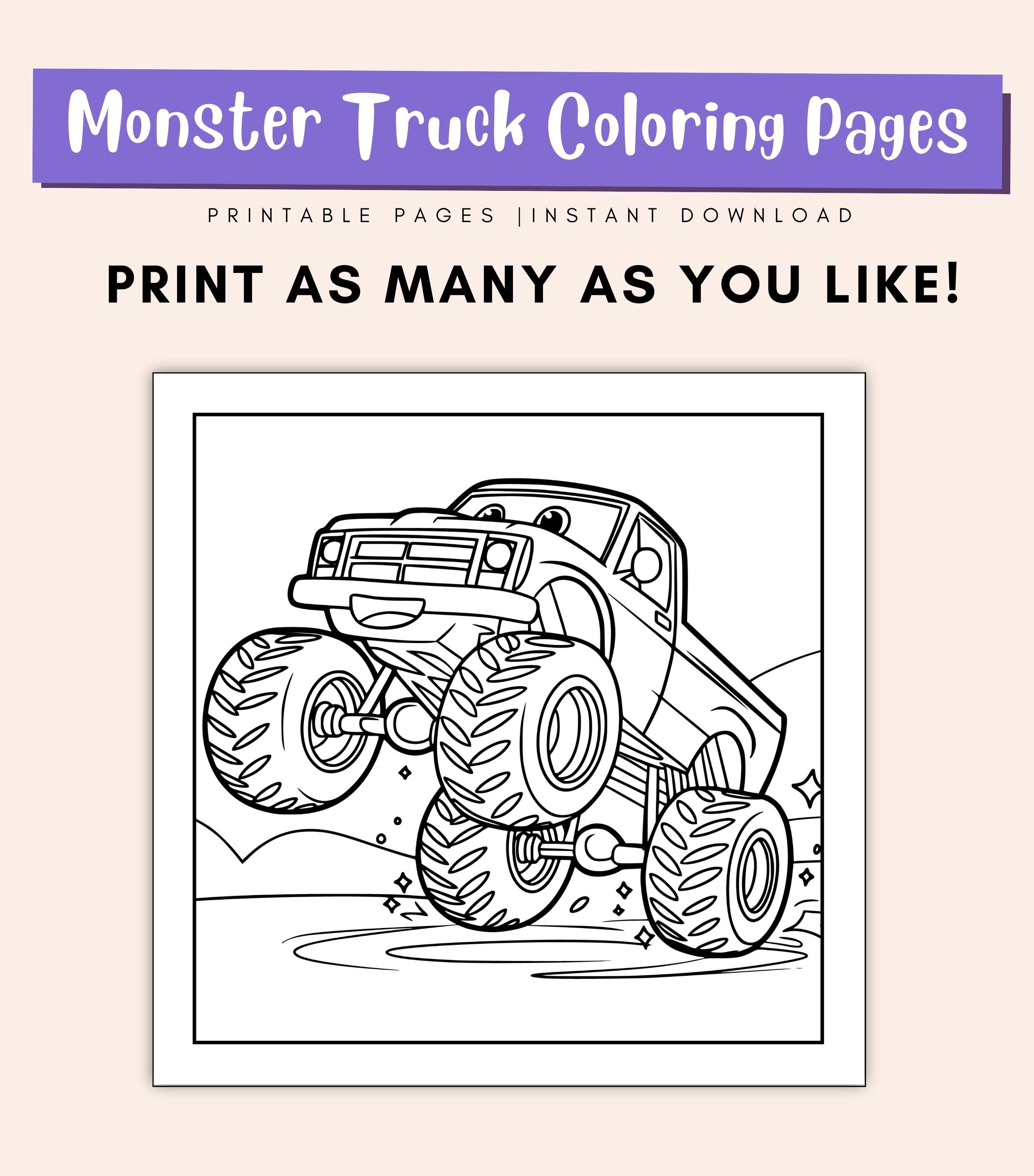 Monster Truck Coloring Pages for Kids & Adults – Big Wheel Designs ...