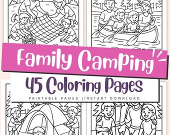 Malvorlagen für Familien-Camping für Kinder und Erwachsene, Aktivitätsbuch für gemütliche Campingabenteuer (PDF)