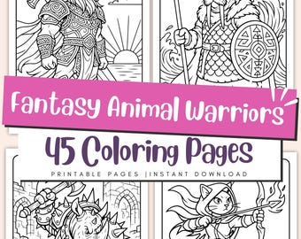Malvorlagen für Kinder und Erwachsene: Tierische Krieger, Fantasy-Abenteuerbuch (PDF)