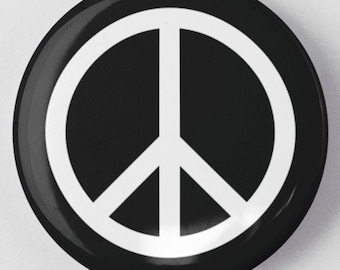 Peace Sign Symbol 1.25" or 2.25" Pinback Button, Anti War, Hippie Vibes