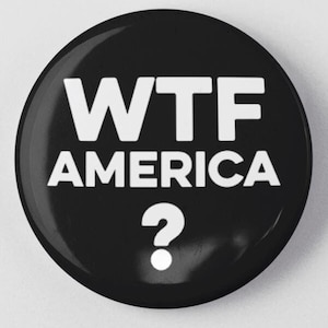 WTF America? Political Protest Button