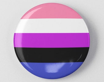 Genderfluid Pride Button 1.25" or 2.25" Pinback Pin Button Badge Transgender LGBTQ Nonbinary Gender Fluid Pride Queer Non Binary Pride Flag