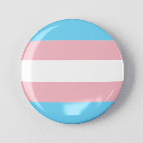 Transgender Pride Button 1.25" or 2.25" Pinback Pin Button Badge Transgender LGBTQ Nonbinary Gender Pride Trans Pride Flag