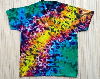 Rainbow Tie Dye T-Shirt Men or Women Unisex Scrunch Sash Design