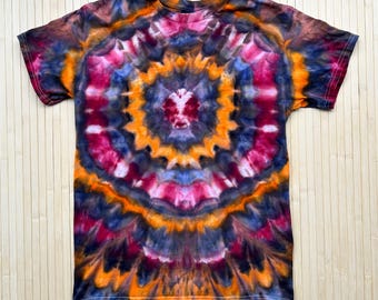 Cosmic Ripples Ice Dye Tie Dyed T-Shirt - Size Medium - Vibrant Color! One of Kind!