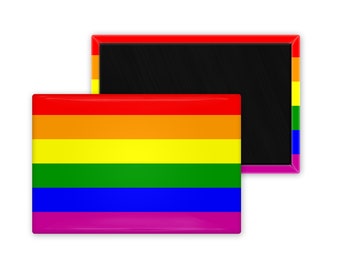 Pride Flag 2 x 3 inch Rectangle Refrigerator Fridge Magnet Gay Pride Rainbow Flag, LGBT LGBTQ Pride, Queer Gay & Lesbian