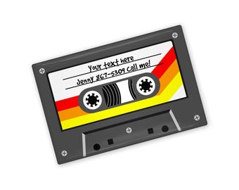 Customized Retro Cassette Tape 2 x 3 inch Rectangle Refrigerator Fridge Magnet