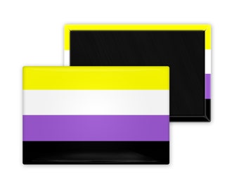 Non Binary Pride Flag 2 x 3 inch Rectangle Refrigerator Fridge Magnet Transgender LGBTQ Nonbinary Gender Pride Gender Non Binary Pride Flag