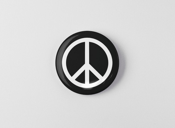 Peace Symbol 1.25" or 2.25" Pinback Pin Button, Anti War, Peace Sign, World Peace, Peace on Earth