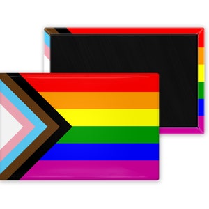 Progress Pride Flag 2 x 3 inch Rectangle Refrigerator Fridge Magnet Gay Pride Rainbow Flag, LGBT LGBTQ Pride, Queer Gay & Lesbian