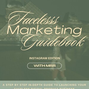 Faceless Marketing Guide Book with MRR| done for you digital product