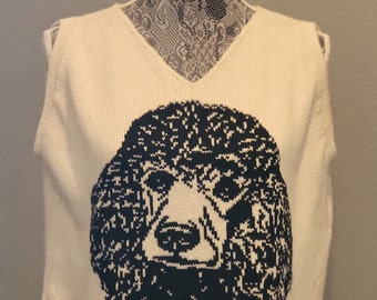 Standard Poodle Tank Top style sweater custom made size large