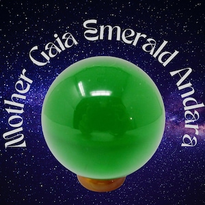 Gem Emerald Shift Electric Green Monatomic Andara Crystal Sphere Ball, 2 Inches in Diameter, 170 grams, High Frequency Wisdom and Expansion