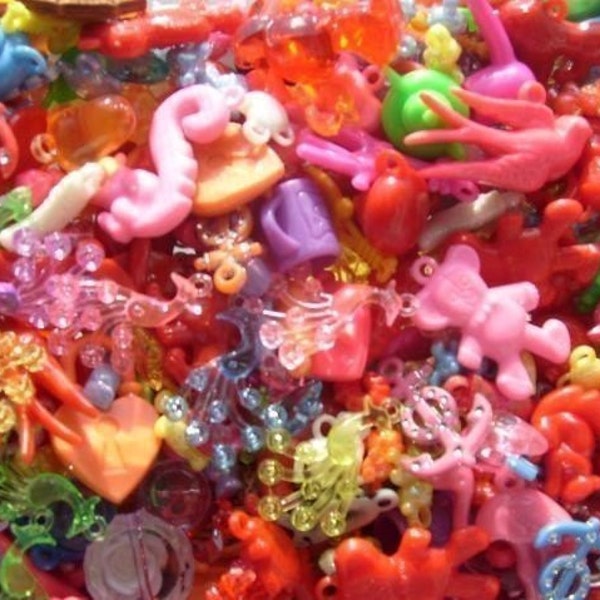 50 BULK Plastic Charms Lot Kawaii Cute Pendants