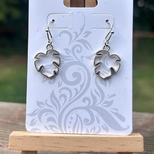 Minimalist Monstera Leaf Earrings | Handmade Botanical Jewelry
