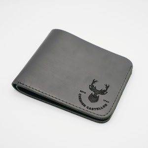 Cartera RFID de cuero personalizada, cartera personalizada de cuero genuino grabada, regalo de aniversario para él, hombres, padre, papá, marido