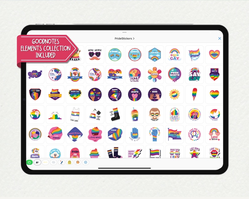 Pride Sticker Pack: Printable and Digital LGBTQ+ Planner Stickers, iPad Stickers image 6