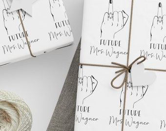 Papel de regalo para la futura señora, papel de regalo para la futura señora, papel de regalo para la despedida de soltera, papel de regalo para el compromiso, futura novia, comprometida, despedida de soltera