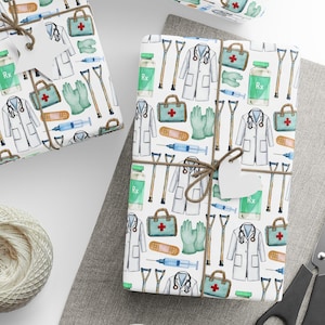Doctor Wrapping Paper, Doctor Gift Wrap, Medical School Wrapping Paper, Gift For Doctor, Doctor Theme Wrapping Paper, Dr Wrapping Paper