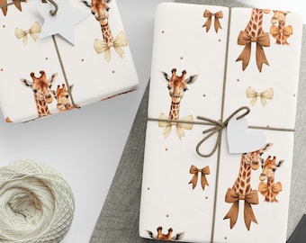 Giraffe Wrapping Paper, Giraffe Gift Wrap, Baby Shower Gift Wrap, Baby Shower Wrapping Paper, Baby Gift Wrap, Baby Wrapping Paper