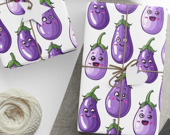 Funny Wrapping Paper, Eggplant Wrapping Paper, Gag Gift, Gift For Her, Giftware For Her, Eggplant, Bridal Shower Wrapping Paper, Funny Gift