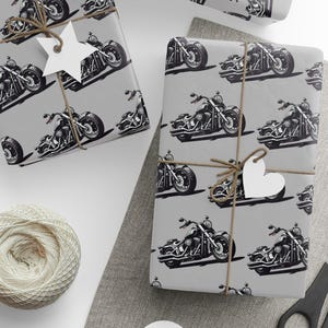 Papel de regalo para motos, papel de regalo para motos para él, papel de regalo para el Día del Padre, papel de regalo para chopper, papel de regalo para motociclistas