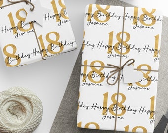 Custom 18th Birthday Wrapping Paper, Personalized 18th Birthday Gift, Custom 21st Birthday, Custom 40th Birthday, Custom Age Wrapping Paper