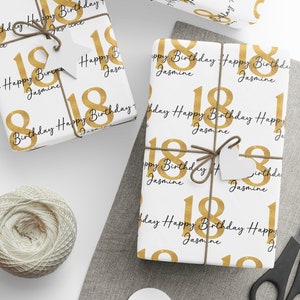 Custom 18th Birthday Wrapping Paper, Personalized 18th Birthday Gift, Custom 21st Birthday, Custom 40th Birthday, Custom Age Wrapping Paper