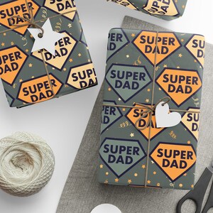 Super Dad Wrapping Paper, Super Dad Gift Wrap, Father&#39;s Day Wrapping Paper, Father&#39;s Day Gift Wrap, Gift For Him, Dads Day, Best Dad Ever