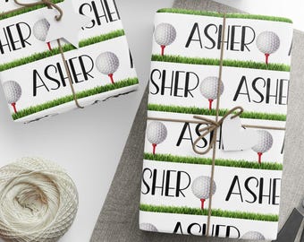 Personalized Golf Wrapping Paper, Custom Golf Wrapping Paper, Golf Gift For Him, Golf Lover, Golf Enthusiast, Father's Day, Sports Gift Wrap