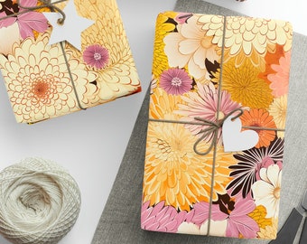 Floral Wrapping Paper, Boho Flower Wrapping Paper, Flower Gift Wrap, Mother's Day Gift Wrap, Mother's Day Wrapping Paper, Birthday Gift Wrap