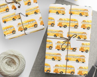 School Bus Wrapping Paper, School Bus Gift Wrap, School Bus Driver, Gift For School Bus Driver, Fun Wrapping Paper, School Gift