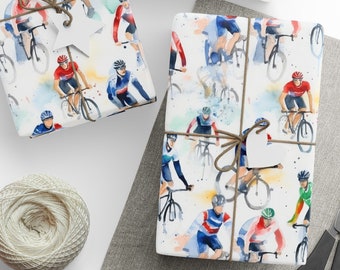 Cycling Wrapping Paper, Cycling Gift Wrap, Biking Wrapping Paper, Cyclist Gift, Bike Lover, Bike Wrapping Paper, Cyclist Wrapping Paper
