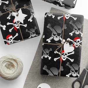 Pirate Wrapping Paper, Pirate Gift Wrap, Pirate Party, Gift Wrap For Boys, Skull and Crossbones, Gift Wrap For Him, Pirate Birthday, Pirates