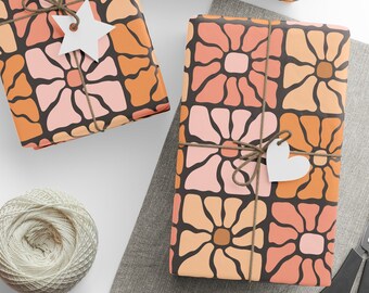 Boho Floral Wrapping Paper, Floral Gift Wrapping, Flower Wrapping Paper, Gift Wrap For Her, Birthday Wrapping Paper, Mother's Day Gift Wrap