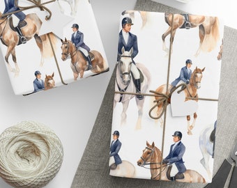 Equestrian Wrapping Paper, Equestrian Gift Wrap, Gift For Her, Horse Wrapping Paper, Horse Gift Wrap, Wrapping Paper Roll, Horseback