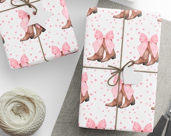 Baby Cowgirl Wrapping Paper, Baby Girl Wrapping Paper, Baby Cowgirl Boots, Baby Shower Wrapping Paper, Baby Girl, Gift For Baby Cowgirl