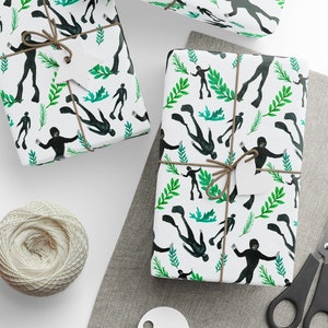 Shark Themed Wrapping Paper - 2 Sheets 2 Tags - Gift Wrap For