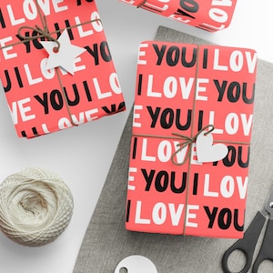 I Love You Wrapping Paper, I Love You Gift, Valentine's Day Wrapping Paper, Mother's Day, Gift For Her, Anniversary Wrapping Paper,