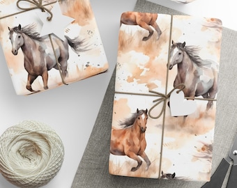 Wild Horses Wrapping Paper, Horse Gift Wrap, Horse Lover, Equestrian, Horse Wrapping Paper, Gift For Her, Cowboy Gift Wrap, Horses