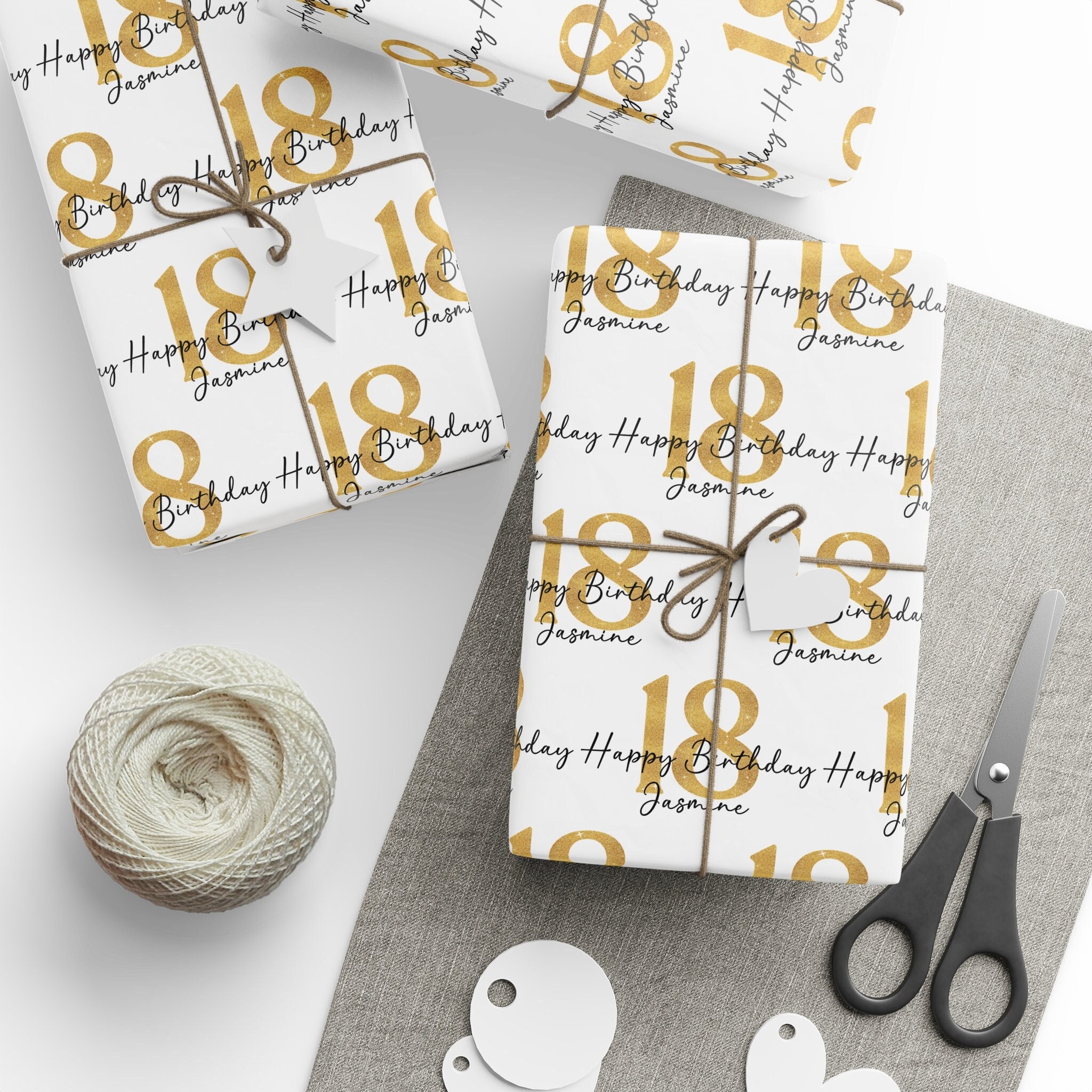 Custom 18th Birthday Wrapping Paper, Personalized 18th Birthday Gift, Custom 21st Birthday, Custom 40th Birthday, Custom Age Wrapping Paper
