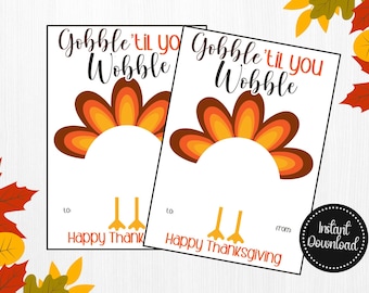 Engloutissez les étiquettes jusqu'à ce que vous vacilliez, étiquette imprimable de traitement de thanksgiving, téléchargement immédiat PDF, carte de biscuits engloutissez